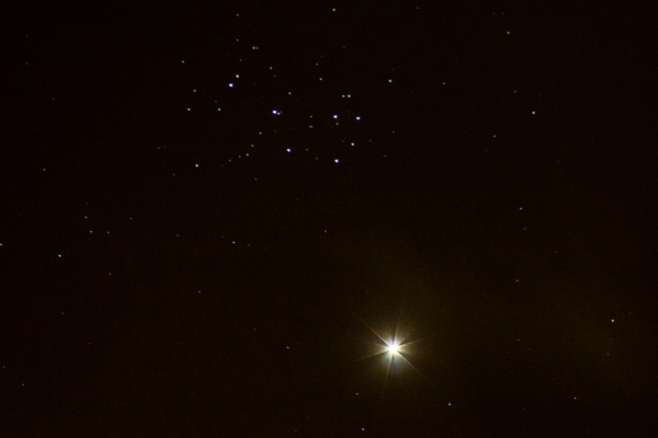 Venus and the Pleiades in conjunction; Credit © David Churchward